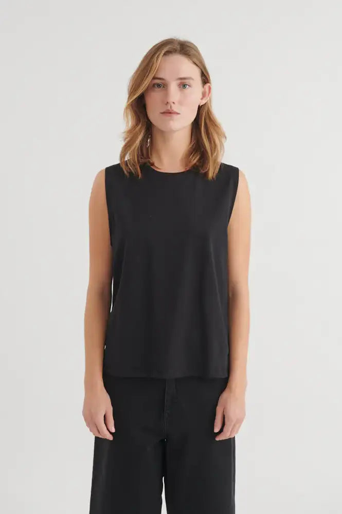 Basic Apparel Raja Black Tank Top - The Mercantile London