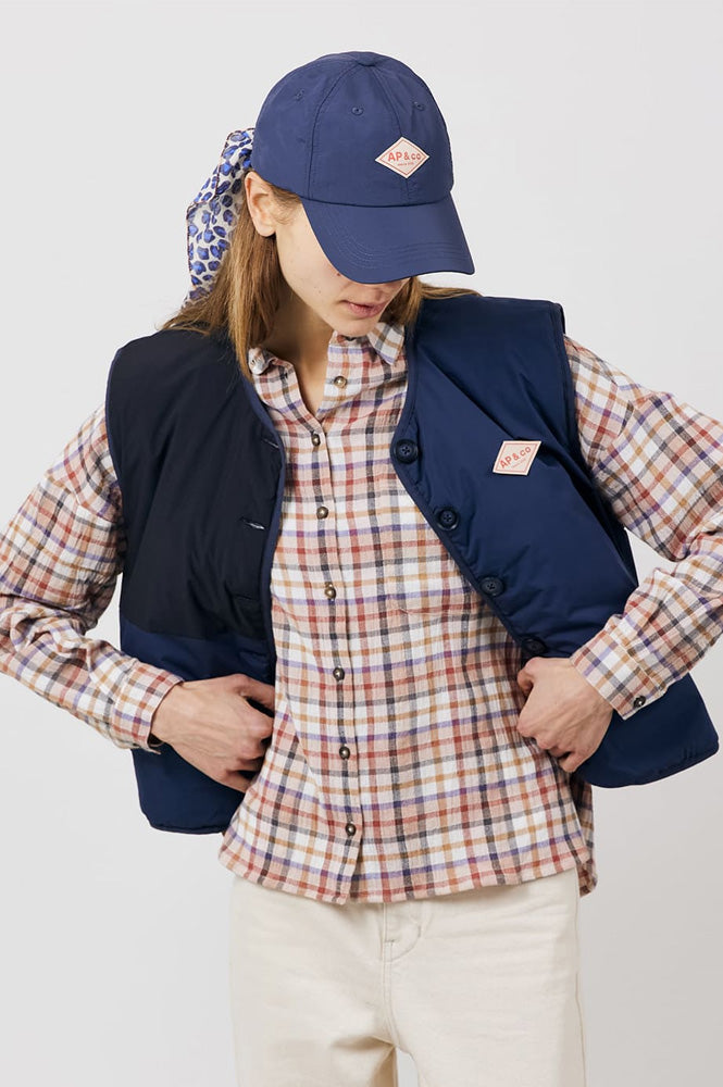 A.P Georgina Navy Reversible Vest - The Mercantile London