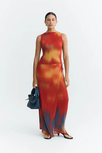 Thinking Mu Pauline Flowers Red Pleated Skirt - The Mercantile London
