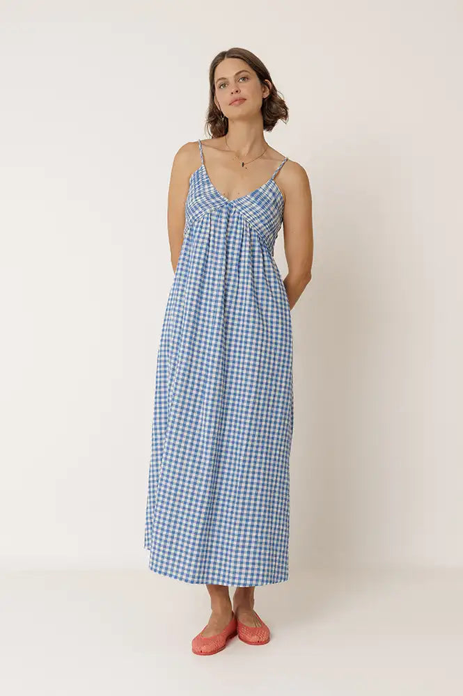 Indi & Cold Blue Gingham Dress - The Mercantile London