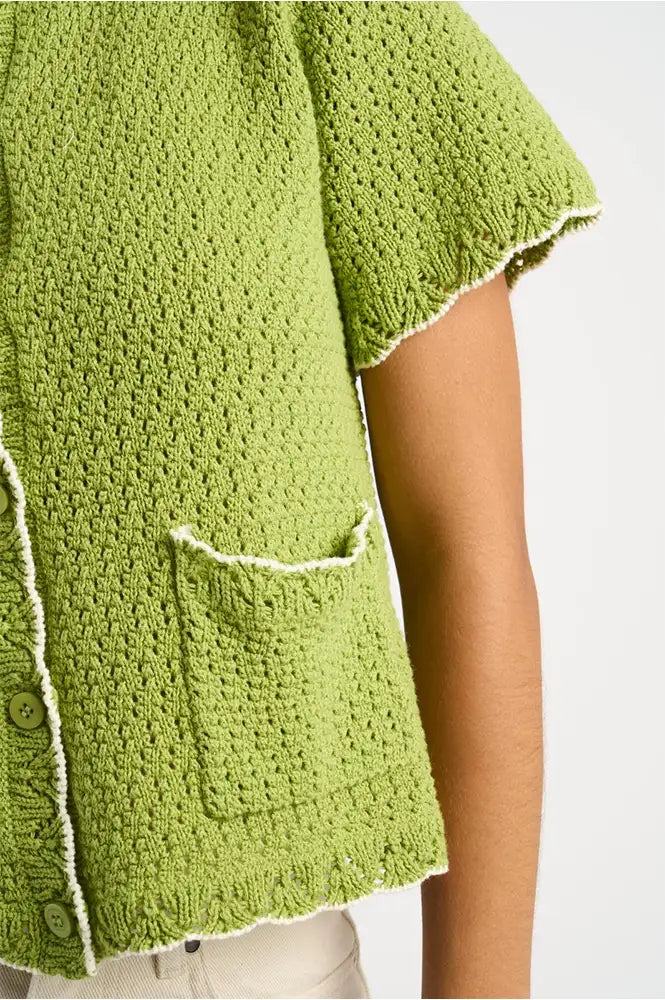 Petite Mendigote Mina Pistachio Knitted Shirt - The Mercantile London