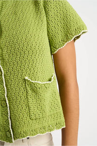 Petite Mendigote Mina Pistachio Knitted Shirt - The Mercantile London