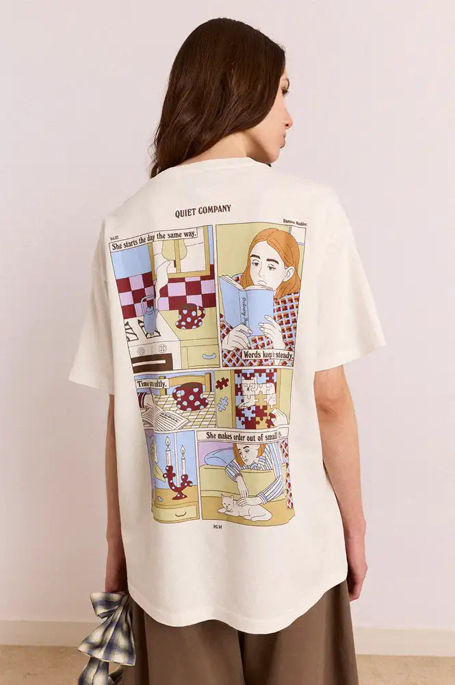 Damson Madder Quiet Company Ecru T-Shirt