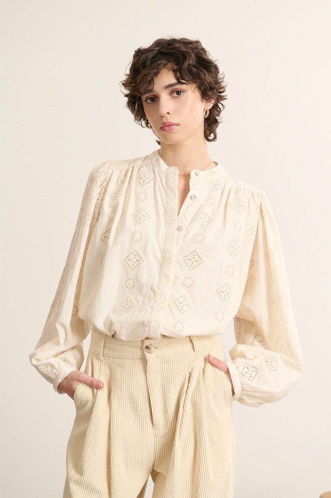 Garance Ketty Ecru Broderie Anglaise Blouse