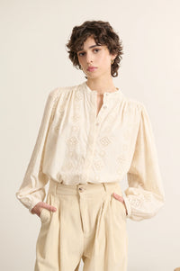 Garance Ketty Ecru Broderie Anglaise Blouse