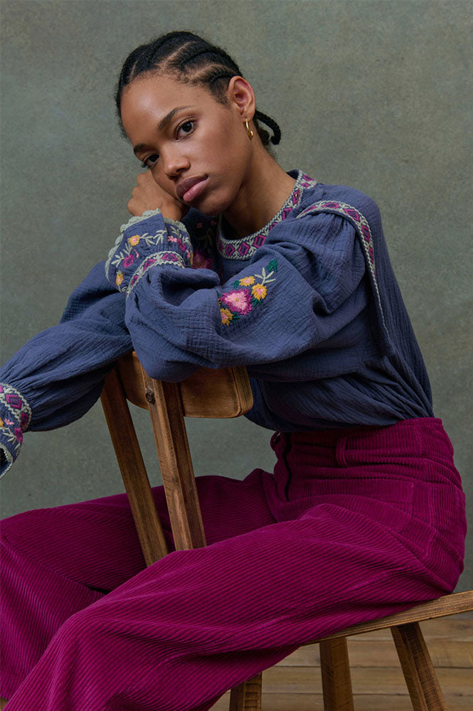 Louise Misha Izza Midnight Floral Blouse - The Mercantile London