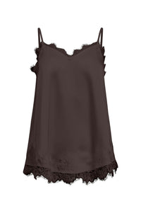 Object Naline Seal Brown Lace Slip Top