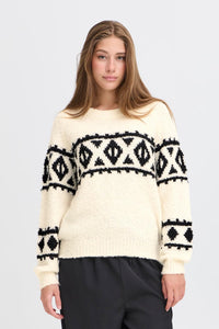 ICHI Carani Birch Long Sleeve Jumper - The Mercantile London
