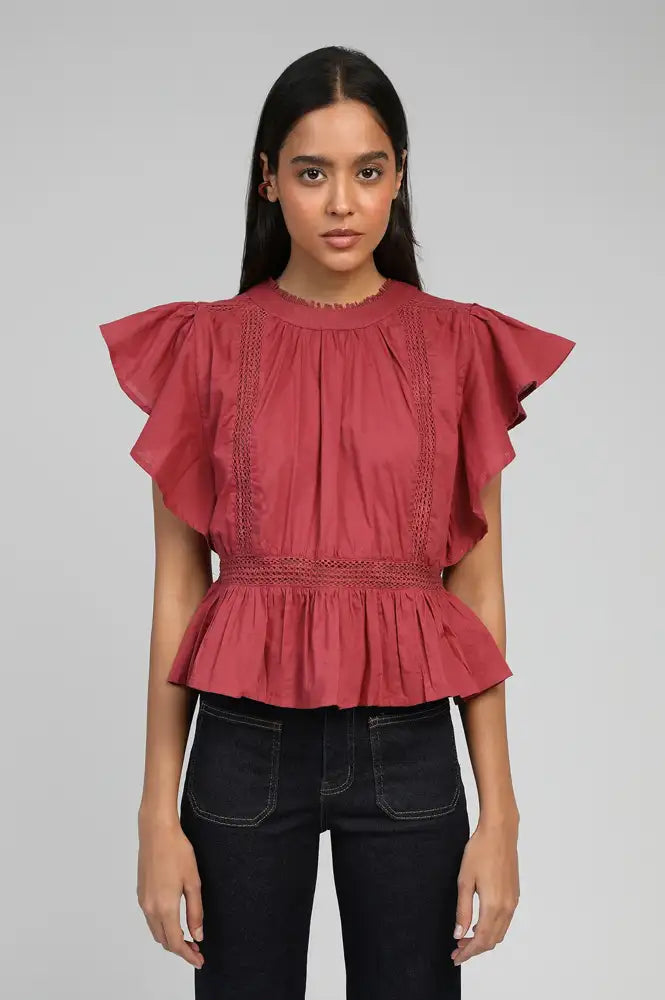 An'ge Salekina Terracotta Blouse - The Mercantile London