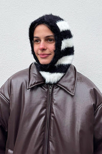 Mercantile Black Striped Balaclava