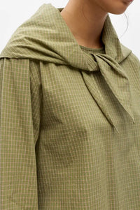 Object Vonne Bronze Green Check Scarf Blouse