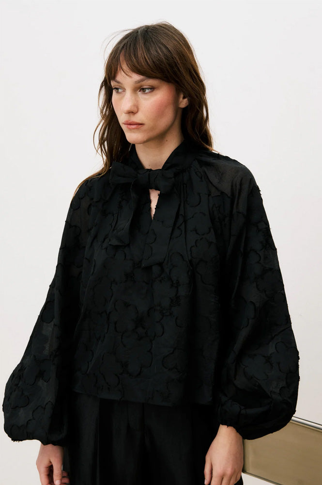 FRNCH Estefan Black Blouse - The Mercantile London
