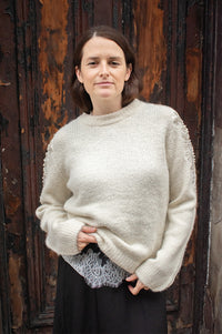 Object Salika White Sand Embellished Jumper - The Mercantile London