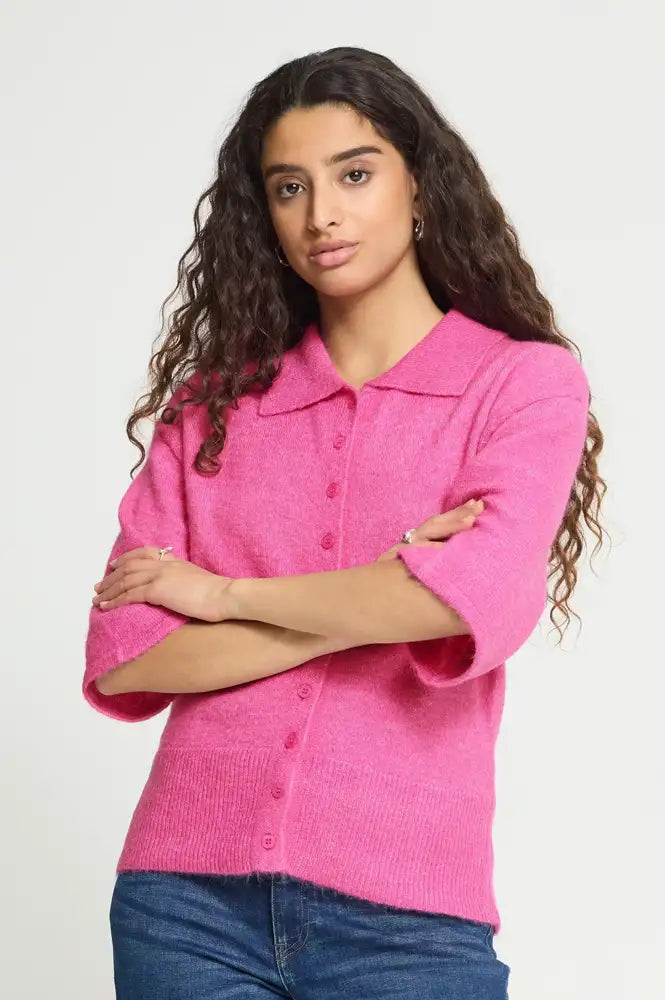 ICHI Kamara Meadow Mauve Knitted Cardigan