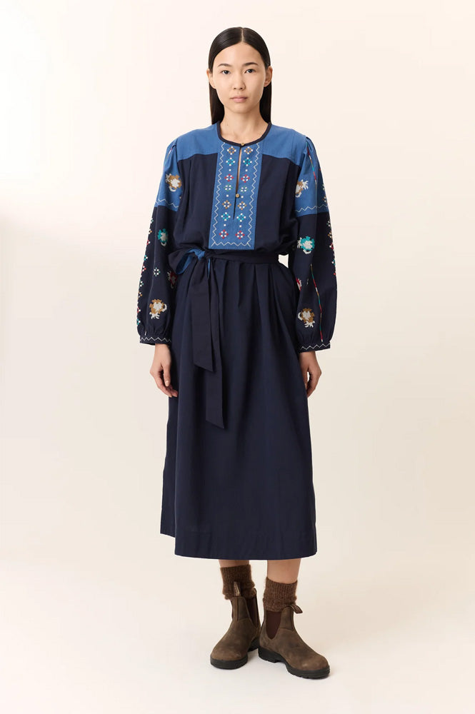Leon & Harper Ruoki Blue Dress - The Mercantile London