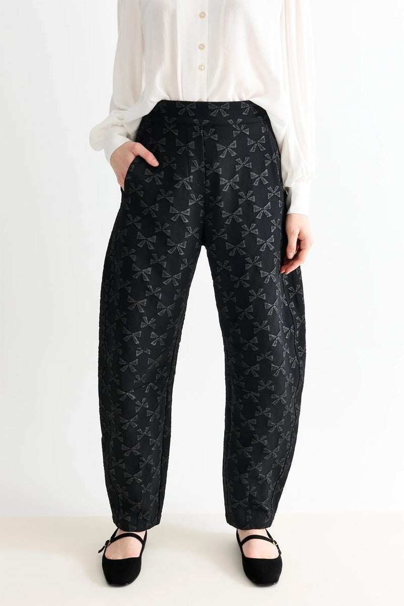 Louche Sutton Bow Jacquard Barrel Trousers - The Mercantile London