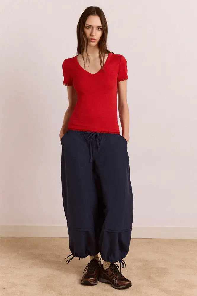 Damson Madder Paige Red V-Neck Top