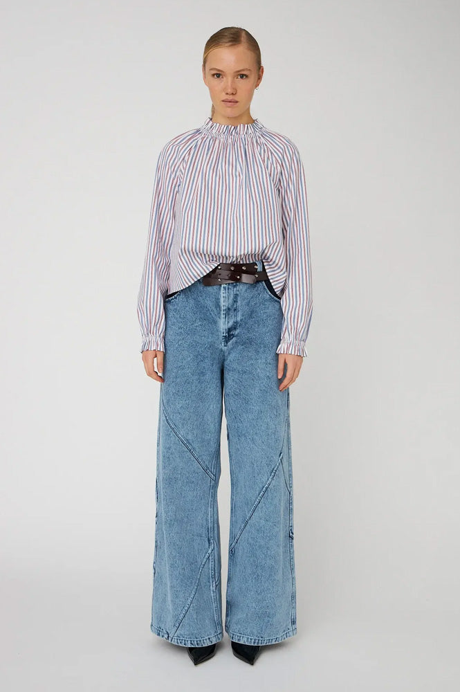 Stella Nova Striped Cotton Blouse - The Mercantile London