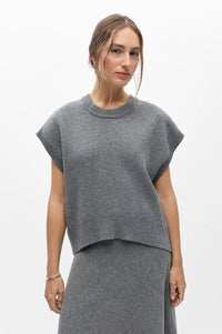 Object Tone Medium Grey Knitted Top