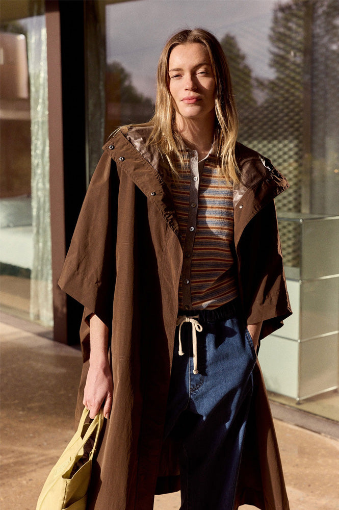 Indi & Cold Chocolate Raincoat Cape - The Mercantile London