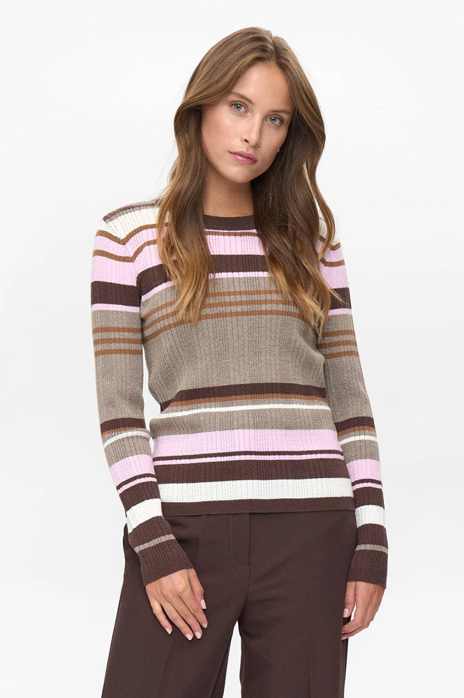 Numph Kitti Taupe And Rose Pullover - The Mercantile London