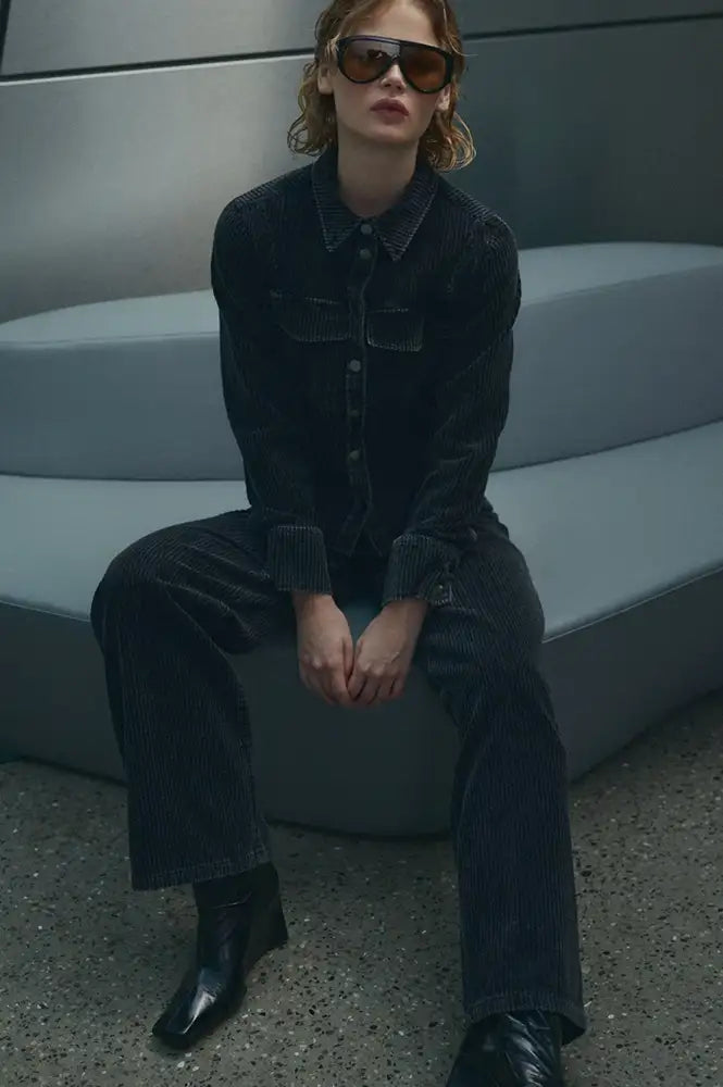 Noella Melo Black Wash Corduroy Trousers