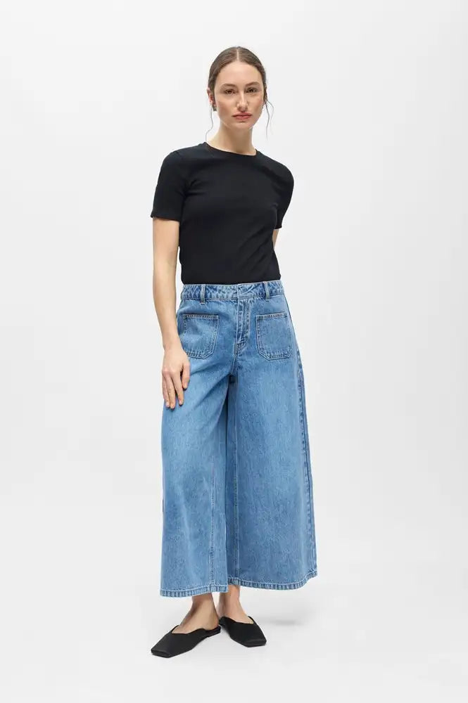 Object Fulla Blue Denim Culottes - The Mercantile London
