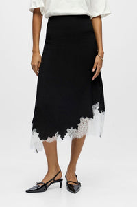 Object Dalme Black and White Lace Skirt - The Mercantile London