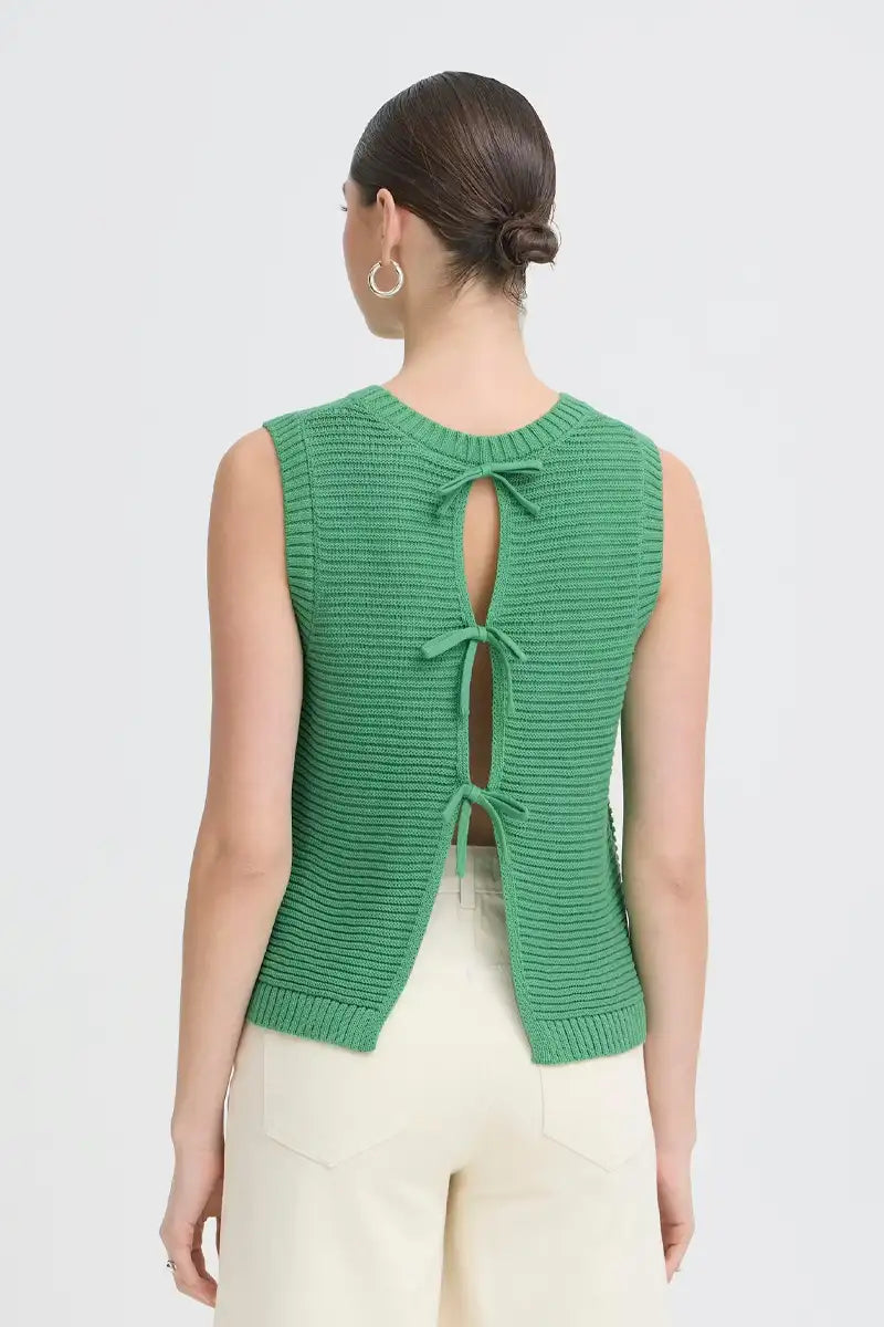 ICHI Dotties Greenbriar Vest - The Mercantile London