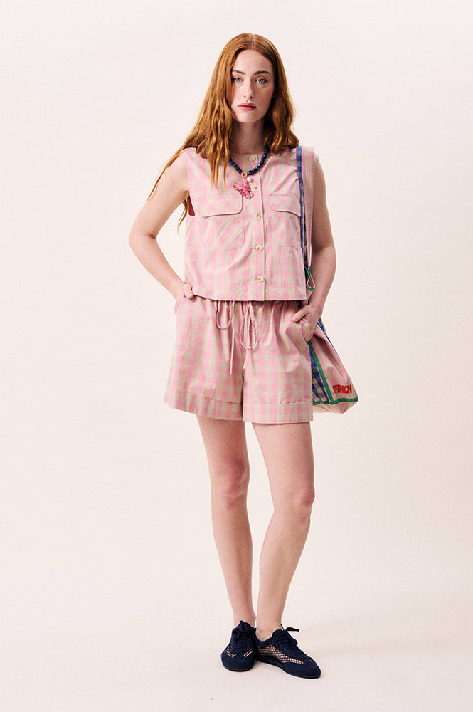FRNCH Luminous Rose Check Shorts - The Mercantile London