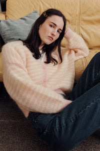 Des Petits Hauts Alvaro Butter And Rose Cardigan