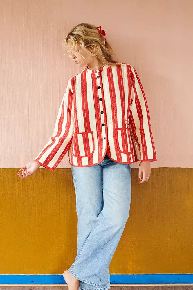 Habiba Mumu Kiss Stripe Quilted Jacket