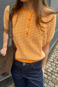 Basic Apparel Cashi Apricot Grandad Pullover - The Mercantile London