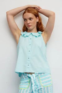 Dr Bloom Pesto Aqua Blouse - The Mercantile London