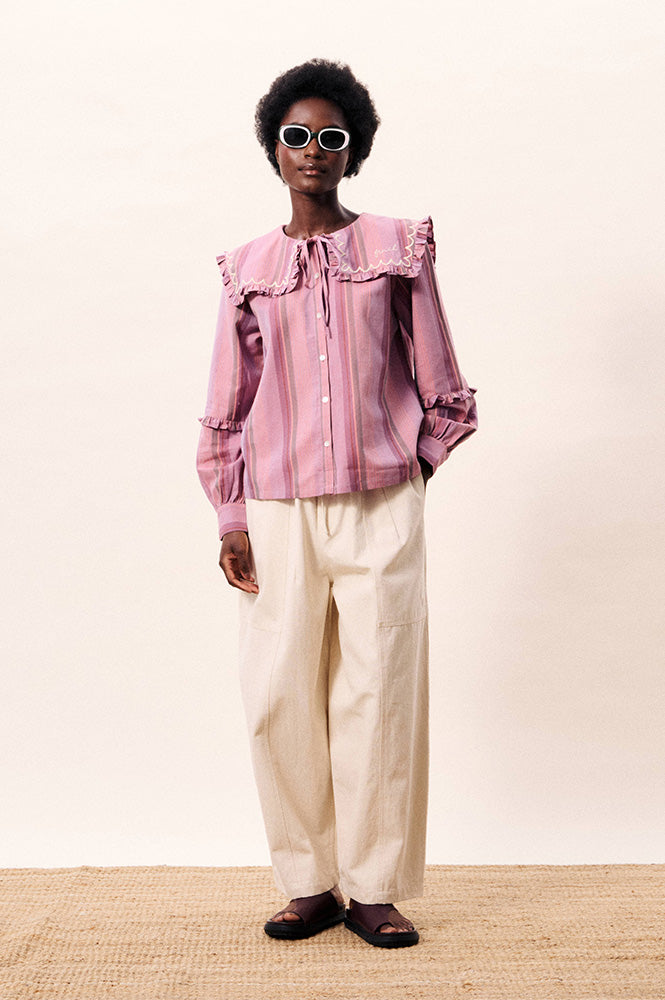 FRNCH Polaris Lilas Stripe Blouse - The Mercantile London