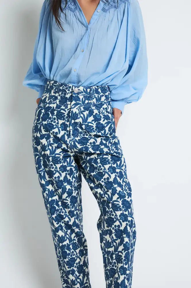 Sophie + Lucie Blee Blue Floral Jeans - The Mercantile London