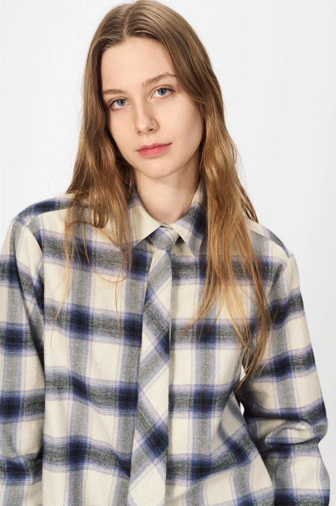 Nué Notes Montreal Navy Check Shirt - The Mercantile London