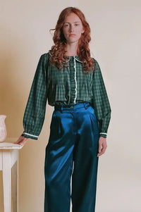 Emile Et Ida Eboto Forest Checks Plissée Blouse