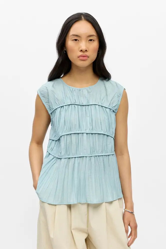 Object Mabel Winter Sky O-Neck Top - The Mercantile London