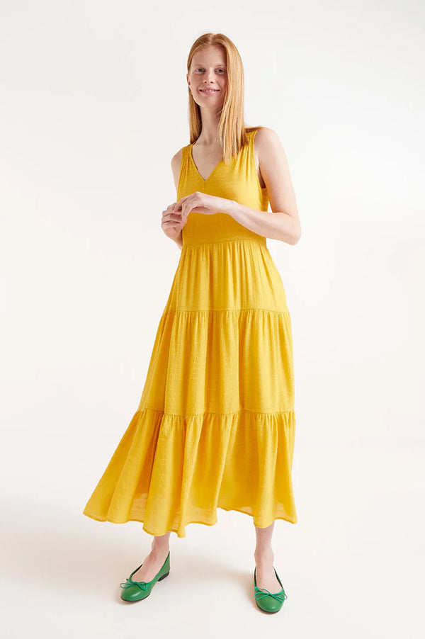 Compania Fantastica Flowing Yellow Midi Dress - The Mercantile London