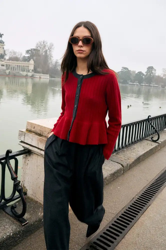 Sophie + Lucie Leila Red Knitted Cardigan