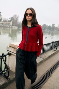 Sophie + Lucie Leila Red Knitted Cardigan
