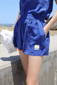 L.F. Markey Basic Cobalt Linen Shorts