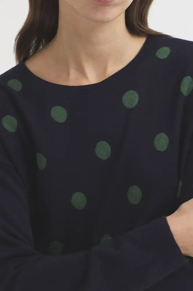 Nice Things Navy Polka Dot Sweater
