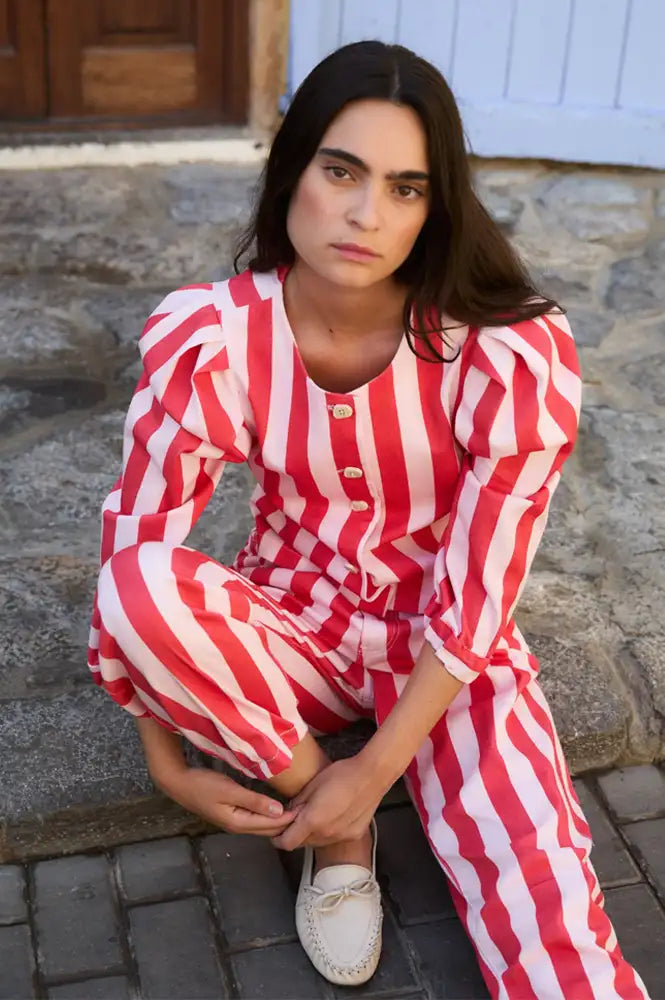 Sophie + Lucie Red Lantern Stripe Jacket - The Mercantile London