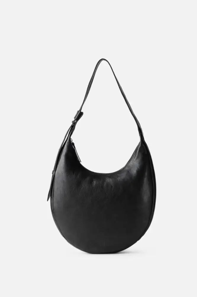 Biba Ludlow Black Leather Crescent Shoulder Bag