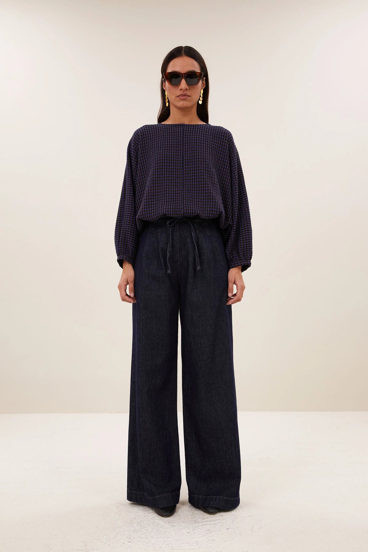 By-Bar Gaya Galaxy Check Blouse