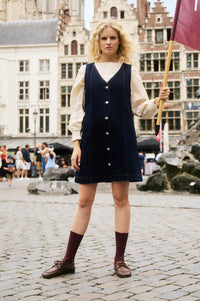 FRNCH Nala Midnight Denim Blue Dress - The Mercantile London