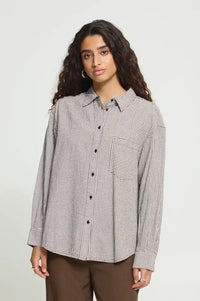 ICHI Feja Chicory Coffee Check Shirt