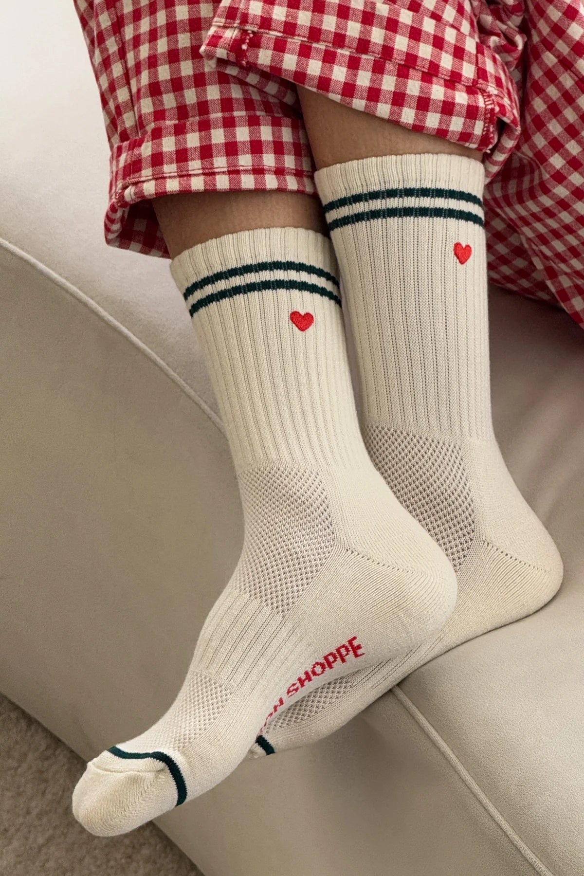 Le Bon Shoppe Embroidered Parchment Boyfriend Socks